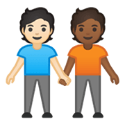 🧑🏻‍🤝‍🧑🏾 Emoji sich an den Händen haltende Personen: helle Hautfarbe, mitteldunkle Hautfarbe Google Android 10.0 March 2020 Feature Drop.