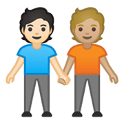 🧑🏻‍🤝‍🧑🏼 Emoji Dos Personas Dándose La Mano: Tono De Piel Claro, Tono De Piel Claro Medio en Google Android 10.0 March 2020 Feature Drop.