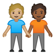 🧑🏼‍🤝‍🧑🏾 Emoji Dos Personas Dándose La Mano: Tono De Piel Claro Medio, Tono De Piel Oscuro Medio en Google Android 10.0 March 2020 Feature Drop.