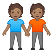 🧑🏽‍🤝‍🧑🏽 Emoji Dos Personas Dándose La Mano: Tono De Piel Medio en Google Android 10.0 March 2020 Feature Drop.