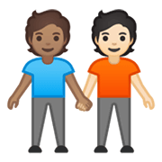 🧑🏽‍🤝‍🧑🏻 Emoji Dos Personas Dándose La Mano: Tono De Piel Medio Y Tono De Piel Claro en Google Android 10.0 March 2020 Feature Drop.