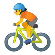 Emoji 🚴 Ciclista su Google Android 10.0 March 2020 Feature Drop.