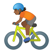 🚴🏾 Emoji Persona En Bicicleta: Tono De Piel Oscuro Medio en Google Android 10.0 March 2020 Feature Drop.