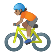 🚴🏽 Emoji Persona En Bicicleta: Tono De Piel Medio en Google Android 10.0 March 2020 Feature Drop.