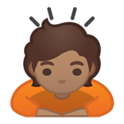 Emoji 🙇🏽 Persona Che Fa Un Inchino Profondo: Carnagione Olivastra su Google Android 10.0 March 2020 Feature Drop.