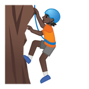 🧗🏿 Emoji Bergsteiger(in): dunkle Hautfarbe Google Android 10.0 March 2020 Feature Drop.