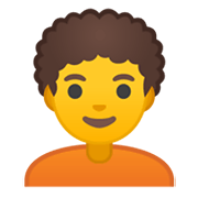 🧑‍🦱 Emoji Erwachsener: lockiges Haar Google Android 10.0 March 2020 Feature Drop.