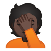 🤦🏿 Emoji sich an den Kopf fassende Person: dunkle Hautfarbe Google Android 10.0 March 2020 Feature Drop.