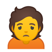 Emoji 🙍 Persona Corrucciata su Google Android 10.0 March 2020 Feature Drop.