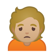 🙍🏼 Emoji missmutige Person: mittelhelle Hautfarbe Google Android 10.0 March 2020 Feature Drop.