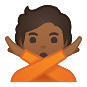 🙅🏾 Emoji Person mit überkreuzten Armen: mitteldunkle Hautfarbe Google Android 10.0 March 2020 Feature Drop.