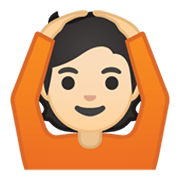 Emoji 🙆🏻 Persona Con Gesto OK: Carnagione Chiara su Google Android 10.0 March 2020 Feature Drop.