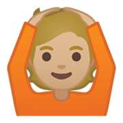🙆🏼 Emoji Persona Haciendo El Gesto De «de Acuerdo»: Tono De Piel Claro Medio en Google Android 10.0 March 2020 Feature Drop.