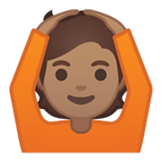 Emoji 🙆🏽 Persona Con Gesto OK: Carnagione Olivastra su Google Android 10.0 March 2020 Feature Drop.