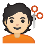 Émoji 💇🏻 Personne Qui Se Fait Couper Les Cheveux : Peau Claire sur Google Android 10.0 March 2020 Feature Drop.