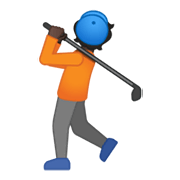 🏌🏿 Emoji Golfer(in): dunkle Hautfarbe Google Android 10.0 March 2020 Feature Drop.