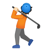 🏌🏻 Emoji Golfer(in): helle Hautfarbe Google Android 10.0 March 2020 Feature Drop.
