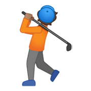 Émoji 🏌🏽 Joueur De Golf : Peau Légèrement Mate sur Google Android 10.0 March 2020 Feature Drop.