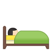 🛌🏻 Emoji im Bett liegende Person: helle Hautfarbe Google Android 10.0 March 2020 Feature Drop.