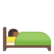 🛌🏾 Emoji im Bett liegende Person: mitteldunkle Hautfarbe Google Android 10.0 March 2020 Feature Drop.