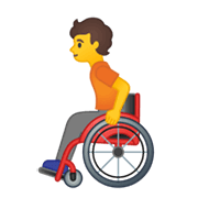 🧑‍🦽 Emoji Person in manuellem Rollstuhl Google Android 10.0 March 2020 Feature Drop.