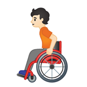 🧑🏻‍🦽 Emoji Persona en silla de ruedas manual: tono de piel claro en Google Android 10.0 March 2020 Feature Drop.