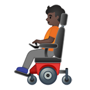 🧑🏿‍🦼 Emoji Pessoa Em Cadeira De Rodas Motorizada: Pele Escura na Google Android 10.0 March 2020 Feature Drop.