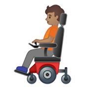 🧑🏽‍🦼 Emoji Pessoa Em Cadeira De Rodas Motorizada: Pele Morena na Google Android 10.0 March 2020 Feature Drop.
