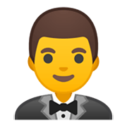 Emoji 🤵 Persona In Smoking su Google Android 10.0 March 2020 Feature Drop.