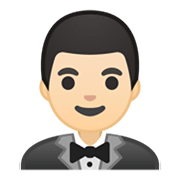 Emoji 🤵🏻 Persona In Smoking: Carnagione Chiara su Google Android 10.0 March 2020 Feature Drop.