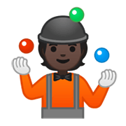 🤹🏿 Emoji Jongleur(in): dunkle Hautfarbe Google Android 10.0 March 2020 Feature Drop.