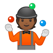 🤹🏾 Emoji Jongleur(in): mitteldunkle Hautfarbe Google Android 10.0 March 2020 Feature Drop.