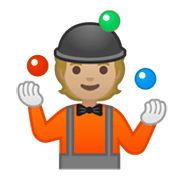🤹🏼 Emoji Persona Haciendo Malabares: Tono De Piel Claro Medio en Google Android 10.0 March 2020 Feature Drop.
