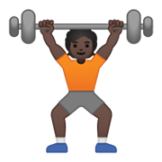 🏋🏿 Emoji Gewichtheber(in): dunkle Hautfarbe Google Android 10.0 March 2020 Feature Drop.