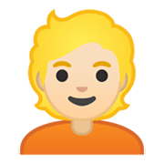 👱🏻 Emoji Person: helle Hautfarbe, blondes Haar Google Android 10.0 March 2020 Feature Drop.