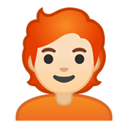 🧑🏻‍🦰 Emoji Erwachsener: helle Hautfarbe, rotes Haar Google Android 10.0 March 2020 Feature Drop.