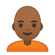 🧑🏾‍🦲 Emoji Persona: Tono De Piel Oscuro Medio, Sin Pelo en Google Android 10.0 March 2020 Feature Drop.