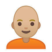 🧑🏼‍🦲 Emoji Erwachsener: mittelhelle Hautfarbe, Glatze Google Android 10.0 March 2020 Feature Drop.