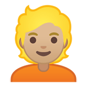 Émoji 👱🏼 Personne Blonde : Peau Moyennement Claire sur Google Android 10.0 March 2020 Feature Drop.