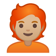 Emoji 🧑🏼‍🦰 Persona: Carnagione Abbastanza Chiara E Capelli Rossi su Google Android 10.0 March 2020 Feature Drop.