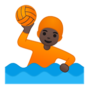 🤽🏿 Emoji Wasserballspieler(in): dunkle Hautfarbe Google Android 10.0 March 2020 Feature Drop.