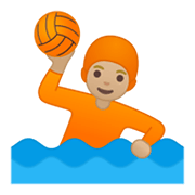 🤽🏼 Emoji Persona Jugando Al Waterpolo: Tono De Piel Claro Medio en Google Android 10.0 March 2020 Feature Drop.
