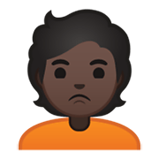 🙎🏿 Emoji schmollende Person: dunkle Hautfarbe Google Android 10.0 March 2020 Feature Drop.