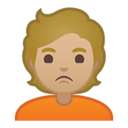 🙎🏼 Emoji schmollende Person: mittelhelle Hautfarbe Google Android 10.0 March 2020 Feature Drop.
