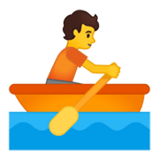 Émoji 🚣 Personne Ramant Dans Une Barque sur Google Android 10.0 March 2020 Feature Drop.