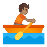 🚣🏽 Emoji Person im Ruderboot: mittlere Hautfarbe Google Android 10.0 March 2020 Feature Drop.