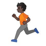 🏃🏿 Emoji Persona Corriendo: Tono De Piel Oscuro en Google Android 10.0 March 2020 Feature Drop.