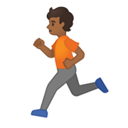 🏃🏾 Emoji Persona Corriendo: Tono De Piel Oscuro Medio en Google Android 10.0 March 2020 Feature Drop.