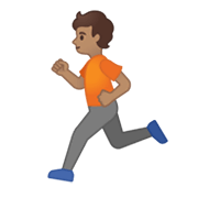 🏃🏽 Emoji Persona Corriendo: Tono De Piel Medio en Google Android 10.0 March 2020 Feature Drop.