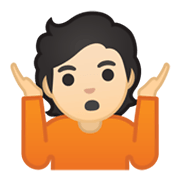 🤷🏻 Emoji Persona Encogida De Hombros: Tono De Piel Claro en Google Android 10.0 March 2020 Feature Drop.